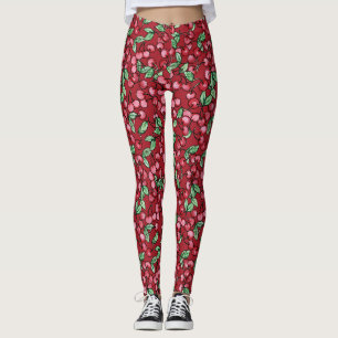 Leggings Ilustración de cerezas Cereza Roja Amor           