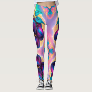 Leggings Ilustracion de ciruela