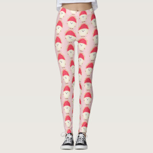 Leggings Ilustración de dibujos animados de rambután rosa l