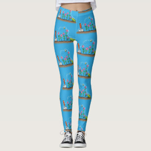 Leggings Ilustración de dibujos animados de rana y abeja li