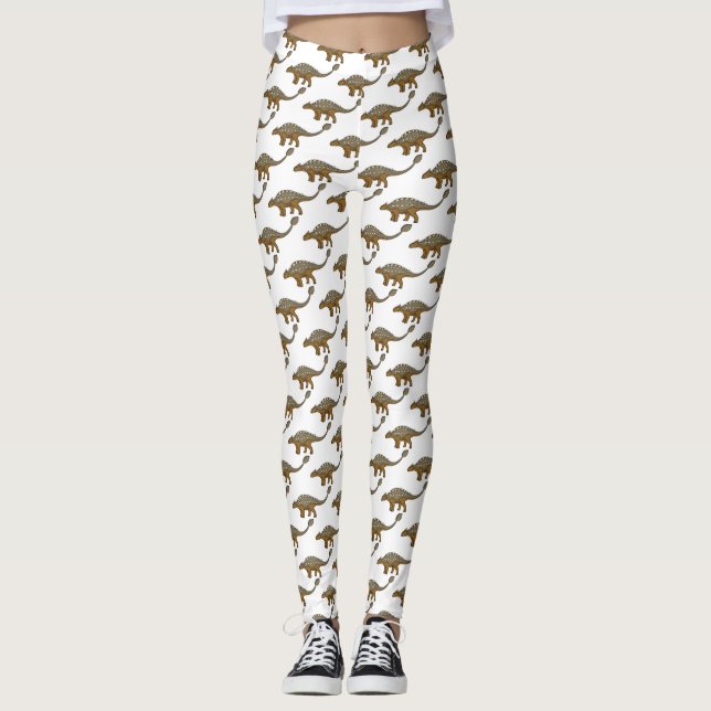 Leggings Ilustracion de dinosaurios blindados de Ankylosaur (Anverso)
