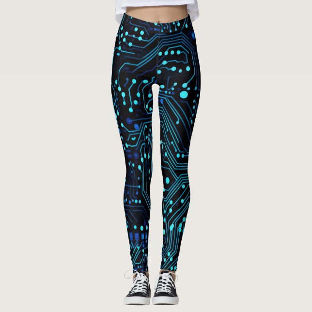 Leggings Ilustracion de diseño de placa de circuito (Anverso)