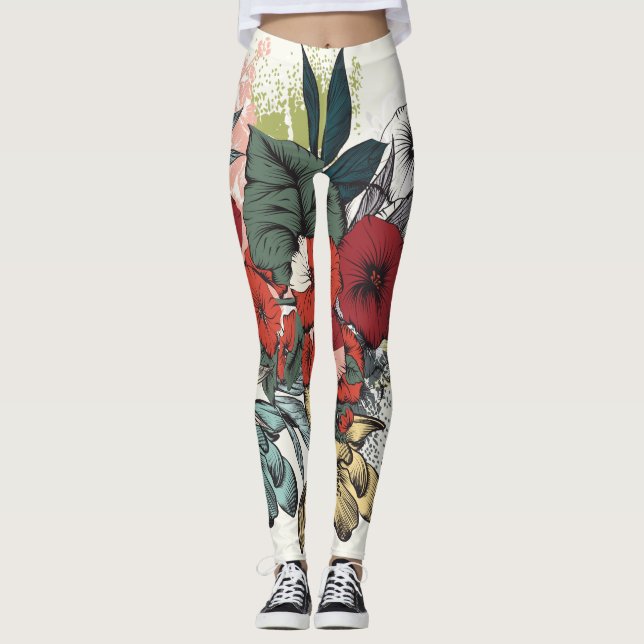 Leggings Ilustracion de flores (Anverso)