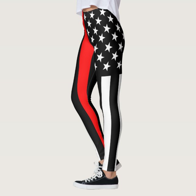 Leggings Ilustración de la bandera estadounidense de la lín (Izquierda)