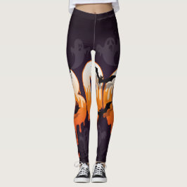 Leggings Ilustración de la noche de Halloween