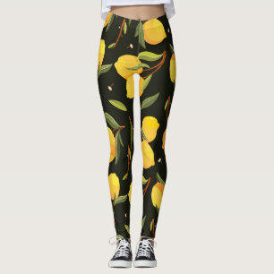 Leggings Ilustracion de limón: Patrón sin soldadura pintado