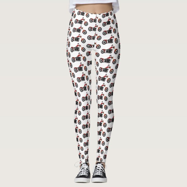 Leggings Ilustracion de motocicleta estilo helicóptero (Anverso)