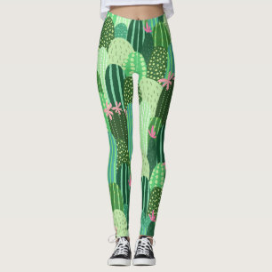 Leggings Ilustracion de patrón de Cactus sin soldadura de c
