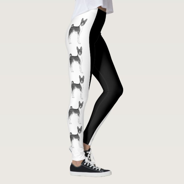 Leggings Ilustracion De Perro Cute Basenji En Blanco Y Negr (Derecha)