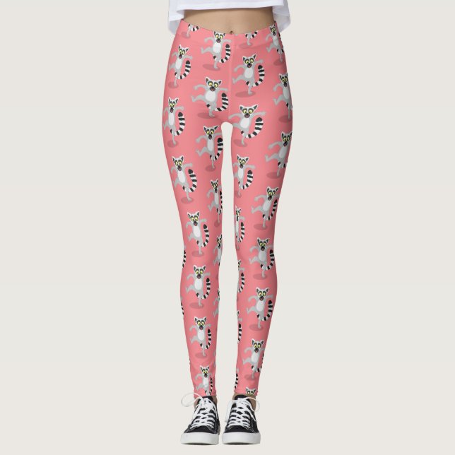 Leggings Ilustracion de personalizado bailador de lémur de  (Anverso)