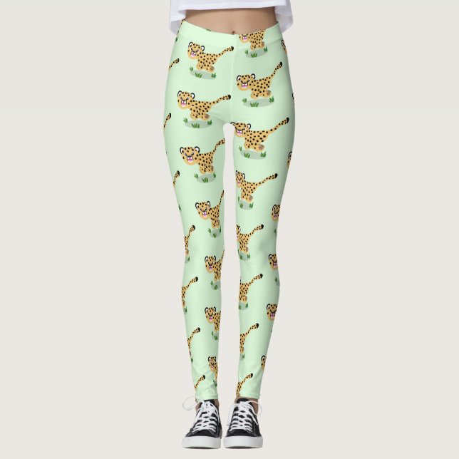 Leggings Ilustracion de personalizado con queso lindo (Anverso)