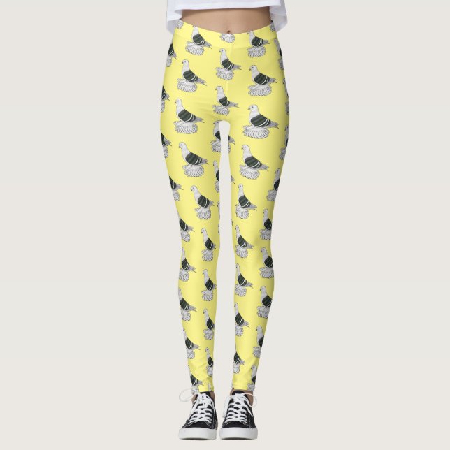 Leggings Ilustracion de personalizado de ave de pichón Escu (Anverso)