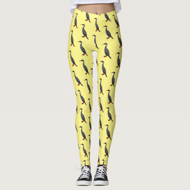 Leggings Ilustracion de personalizado de aves cormoranes de (Anverso)