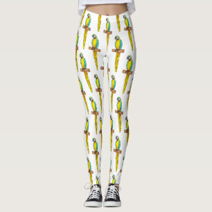 Leggings Ilustracion de personalizado de aves de macao azul