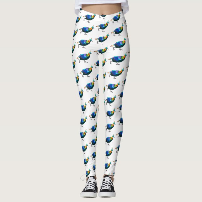 Leggings Ilustracion de personalizado de aves monales del H (Anverso)