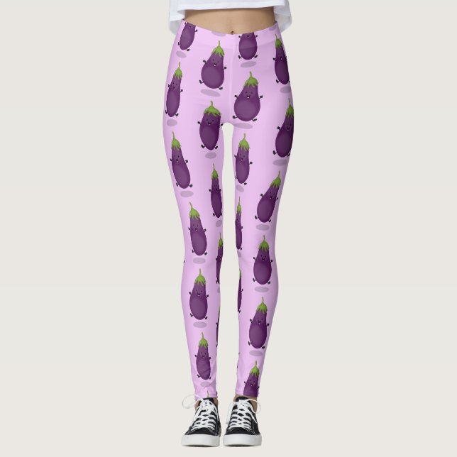 Leggings Ilustracion de personalizado de berenjenas de bere (Anverso)