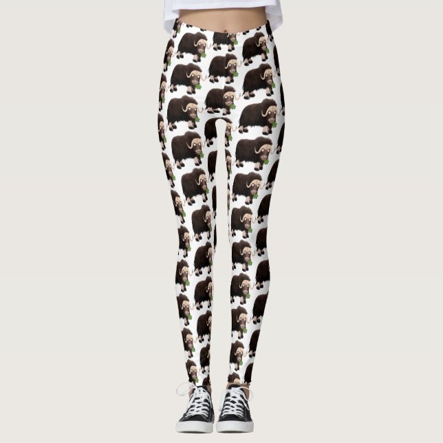 Leggings Ilustracion de personalizado de buey hongo (Anverso)