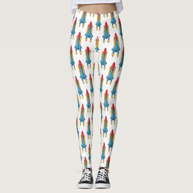 Leggings Ilustracion de personalizado de buques de cohetes (Anverso)
