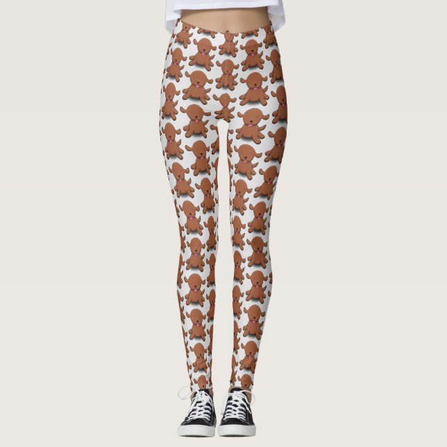Leggings Ilustracion de personalizado de cachorro alegre (Anverso)