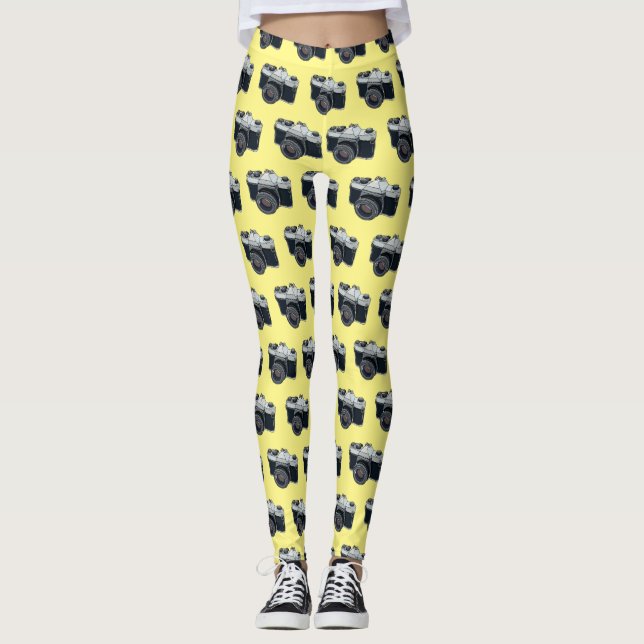 Leggings Ilustracion de personalizado de cámara de cine (Anverso)
