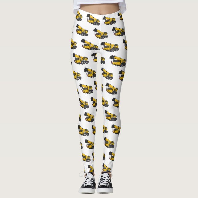 Leggings Ilustracion de personalizado de camiones Crane (Anverso)