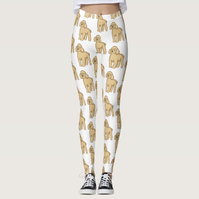 Leggings Ilustracion de personalizado de caniche marrón fel (Anverso)