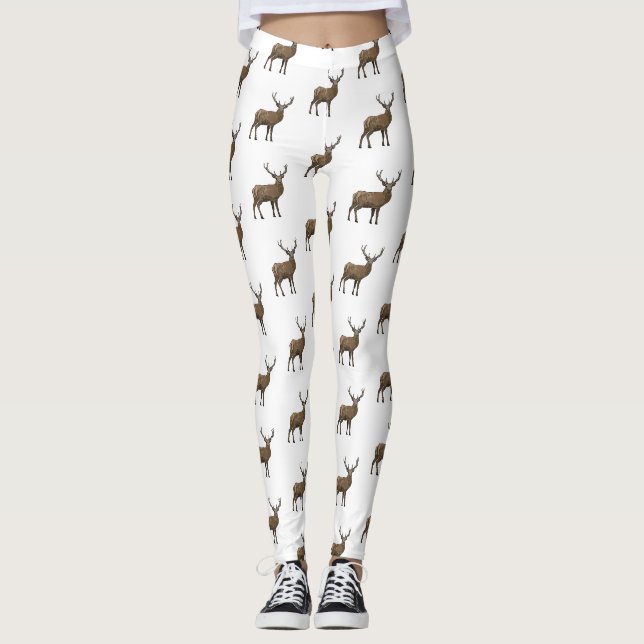 Leggings Ilustracion de personalizado de ciervos (Anverso)