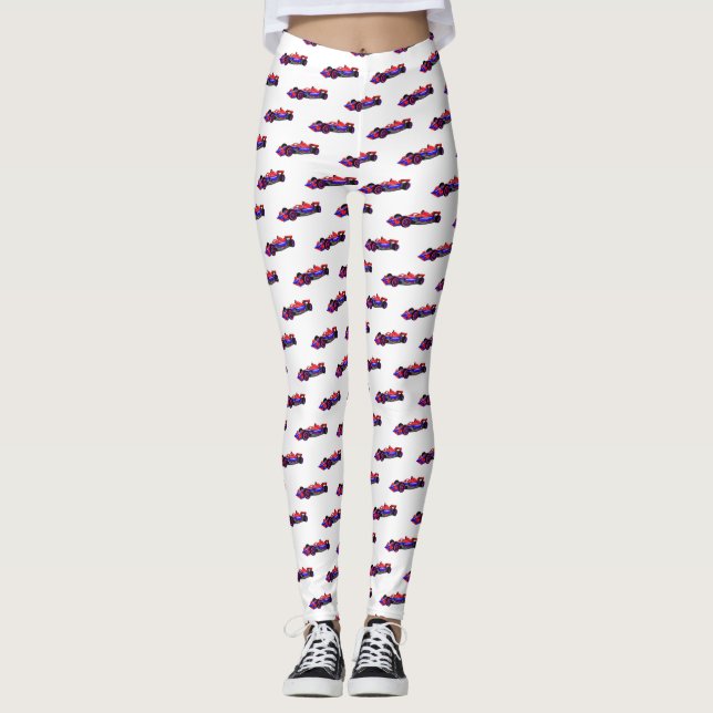 Leggings Ilustracion de personalizado de coches de carreras (Anverso)