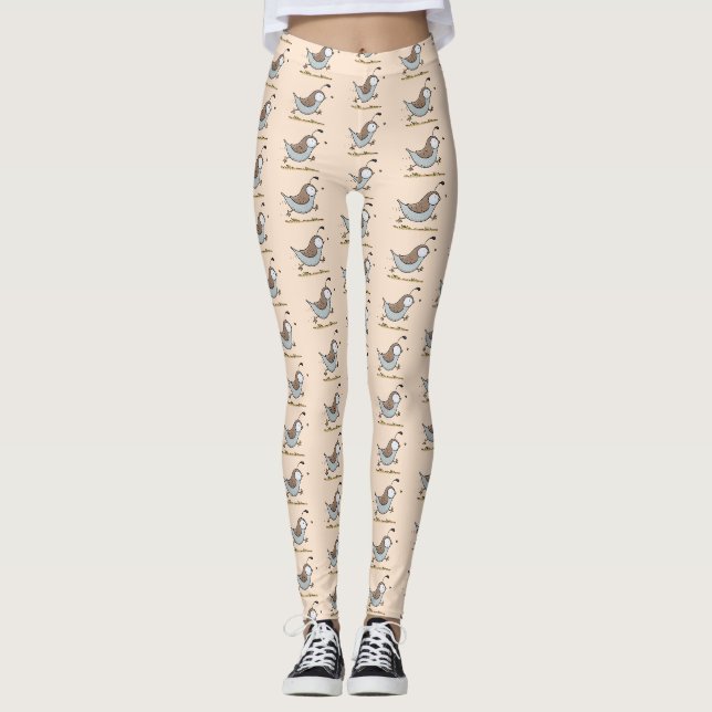 Leggings Ilustracion de personalizado de codorniz de califo (Anverso)