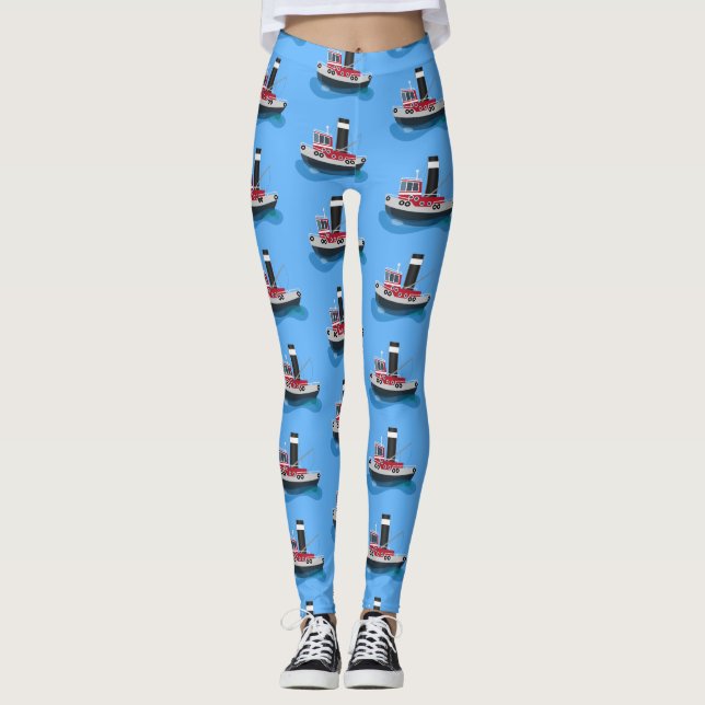 Leggings Ilustracion de personalizado de embarcaciones de a (Anverso)