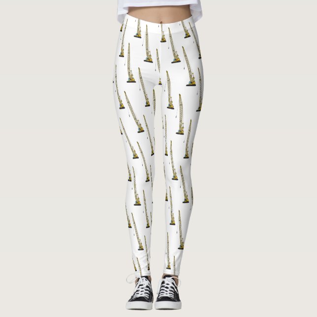 Leggings Ilustracion de personalizado de excavadora Draglin (Anverso)
