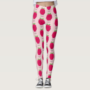 Leggings Ilustracion de personalizado de frambuesa alegre