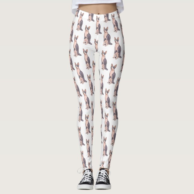 Leggings Ilustracion de personalizado de gatos Sfinx (Anverso)