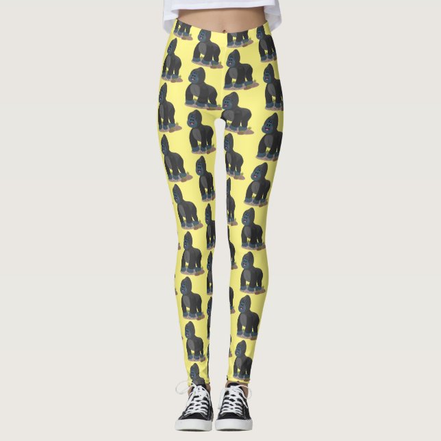 Leggings Ilustracion de personalizado de gorila grande y fe (Anverso)