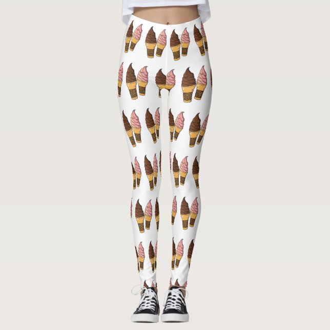 Leggings Ilustracion de personalizado de helado de cono (Anverso)