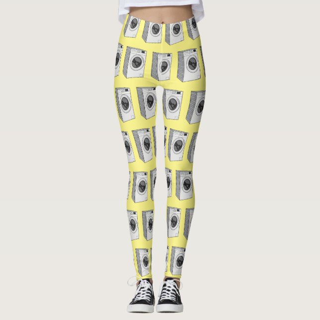 Leggings Ilustracion de personalizado de lavadora (Anverso)