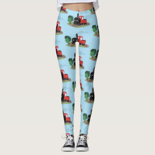 Leggings Ilustracion de personalizado de locomotora de trac