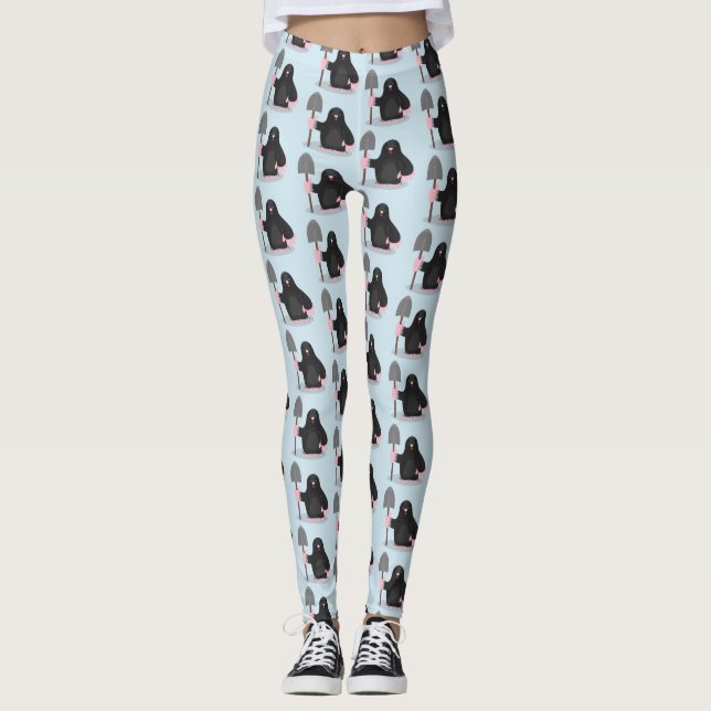 Leggings Ilustracion de personalizado de lunar feliz (Anverso)