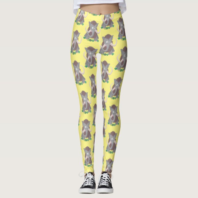 Leggings Ilustracion de personalizado de mamut bobo gracios (Anverso)