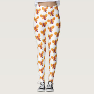 Leggings Ilustracion de personalizado de mariposa naranja f