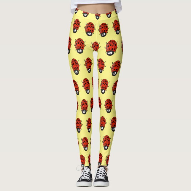Leggings Ilustracion de personalizado de mariquita roja fel (Anverso)
