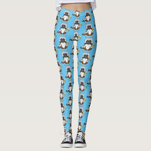 Leggings Ilustracion de personalizado de mono Tamarin Top d (Anverso)