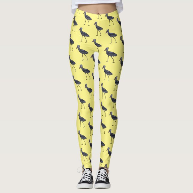 Leggings Ilustracion de personalizado de pájaro Shoebill (Anverso)