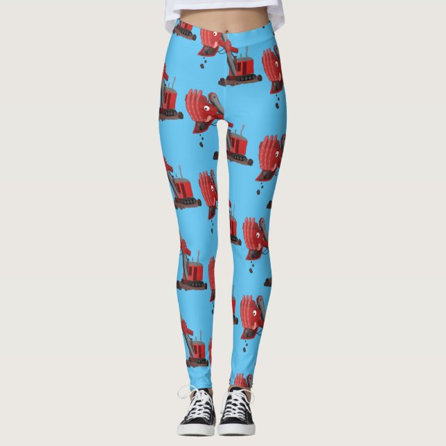 Leggings Ilustracion de personalizado de pala de vapor roja (Anverso)