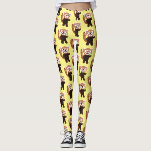 Leggings Ilustracion de personalizado de panda rojo