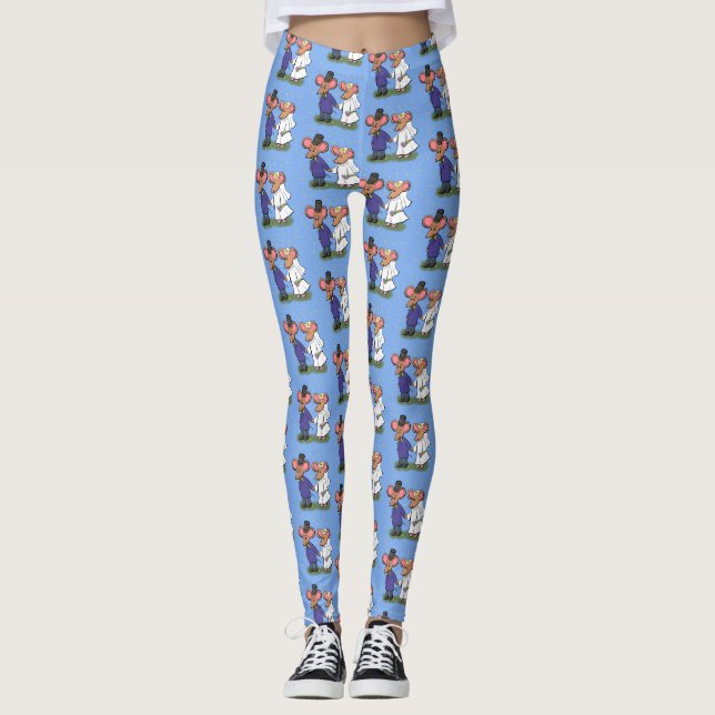 Leggings Ilustracion de personalizado de pareja de ratones (Anverso)