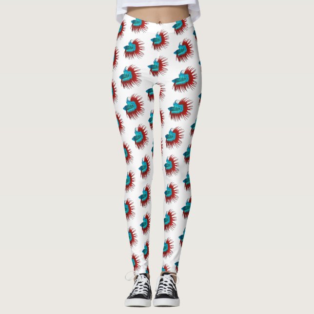 Leggings Ilustracion de personalizado de peces de cola cruz (Anverso)