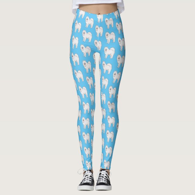 Leggings Ilustracion de personalizado de perro de Samoyed (Anverso)