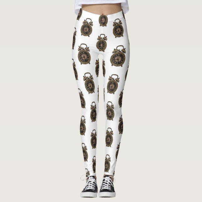 Leggings Ilustracion de personalizado de reloj de alarma (Anverso)