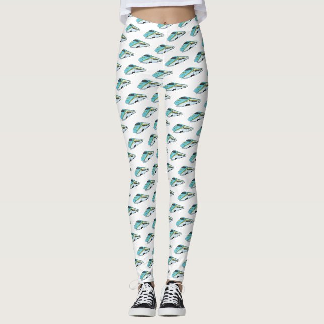 Leggings Ilustracion de personalizado de trenes de alta vel (Anverso)
